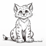 Simple Lynx Cub Coloring Pages for Children 2