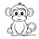 Simple Monkey Coloring Pages 1