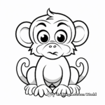 Simple Monkey Coloring Pages 3