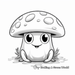 Simple Mushroom Frog Coloring Pages for Children 1