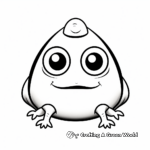 Simple Mushroom Frog Coloring Pages for Children 4