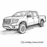 Simple Nissan Titan Pickup Truck Coloring Pages for Children 1