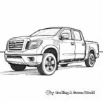 Simple Nissan Titan Pickup Truck Coloring Pages for Children 2