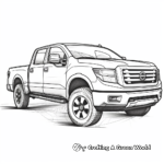 Simple Nissan Titan Pickup Truck Coloring Pages for Children 3