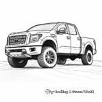 Simple Nissan Titan Pickup Truck Coloring Pages for Children 4
