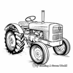 Simple Old Tractor Coloring Pages for Children 1