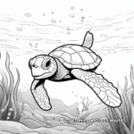 Simple Olive Ridley Sea Turtle Coloring Pages for Children 1
