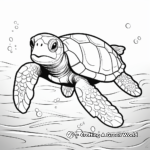 Simple Olive Ridley Sea Turtle Coloring Pages for Children 2