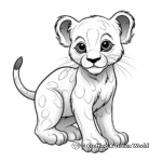 Simple Panther Cub Coloring Pages for Children 1