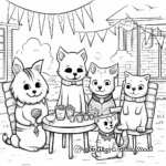 Simple Pet Party Coloring Pages for Children 1