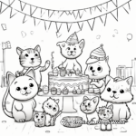 Simple Pet Party Coloring Pages for Children 3
