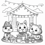 Simple Pet Party Coloring Pages for Children 4