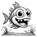 Simple Piranha Coloring Pages for Children 1