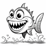Simple Piranha Coloring Pages for Children 2