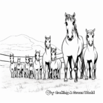 Simple Pony Herd Coloring Pages for Kids 1