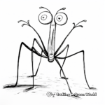 Simple Praying Mantis Coloring Pages for Young Kids 3