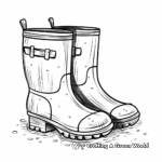 Simple Rain Boot Coloring Pages for Children 1