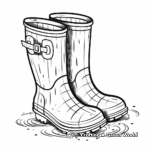 Simple Rain Boot Coloring Pages for Children 2