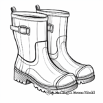 Simple Rain Boot Coloring Pages for Children 3