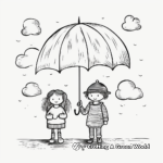 Simple Rain Clouds Coloring Pages for Children 1