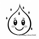 Simple Raindrop Outline Coloring Pages for Preschoolers 1