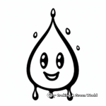 Simple Raindrop Outline Coloring Pages for Preschoolers 4