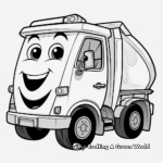 Simple Recycling Truck Coloring Pages for Kids 2