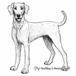Simple Scottish Deerhound Coloring Pages for Kids 1