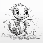 Simple Sea Dragon Hatchling Coloring Pages for Children 1