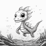 Simple Sea Dragon Hatchling Coloring Pages for Children 3