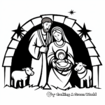 Simple Shepherd Coloring Pages for Kids 1