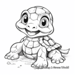 Simple Smiling Turtle Coloring Pages for Children 1