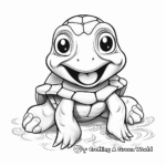 Simple Smiling Turtle Coloring Pages for Children 2