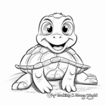 Simple Smiling Turtle Coloring Pages for Children 3