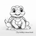 Simple Smiling Turtle Coloring Pages for Children 4