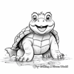 Simple Snapping Turtle Coloring Pages for Children 2