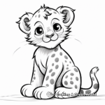 Simple Snow Leopard Cub Coloring Pages For Children 2