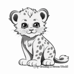 Simple Snow Leopard Cub Coloring Pages For Children 4