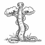 Simple Tree Boa Coloring Pages for Kids 1