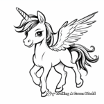 Simple Unicorn Pegasus Coloring Pages for Young Children 1