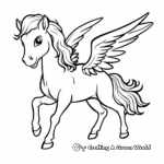 Simple Unicorn Pegasus Coloring Pages for Young Children 2