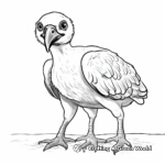 Simple Vulture Chick Coloring Pages for Children 1