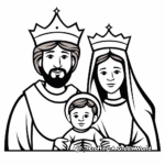 Simple Wise Men Visiting Baby Jesus Coloring Pages 3