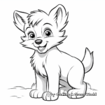 Simple Wolf Cub Coloring Pages for Children 2