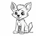 Simple Wolf Pup Coloring Pages for Beginners 2