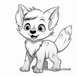 Simple Wolf Pup with Wings Coloring Pages for Children 2