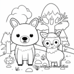 Simple Woodland Creatures Coloring Sheets for Children 2