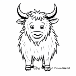 Simple Yak Outline Coloring Pages for Toddlers 1