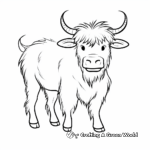 Simple Yak Outline Coloring Pages for Toddlers 3