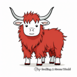 Simple Yak Outline Coloring Pages for Toddlers 4
